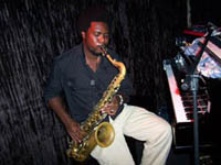 Ron Romero playing sax