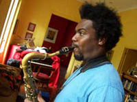 Ron Romero playing sax